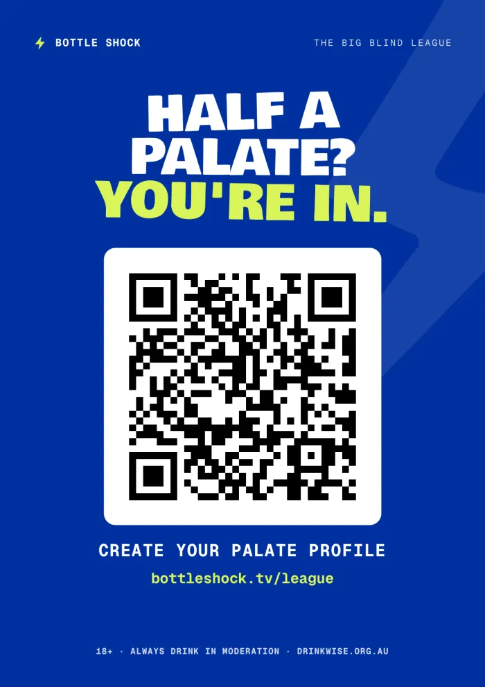 Half a Palate? You're In — Big Blind League cellar-door poster