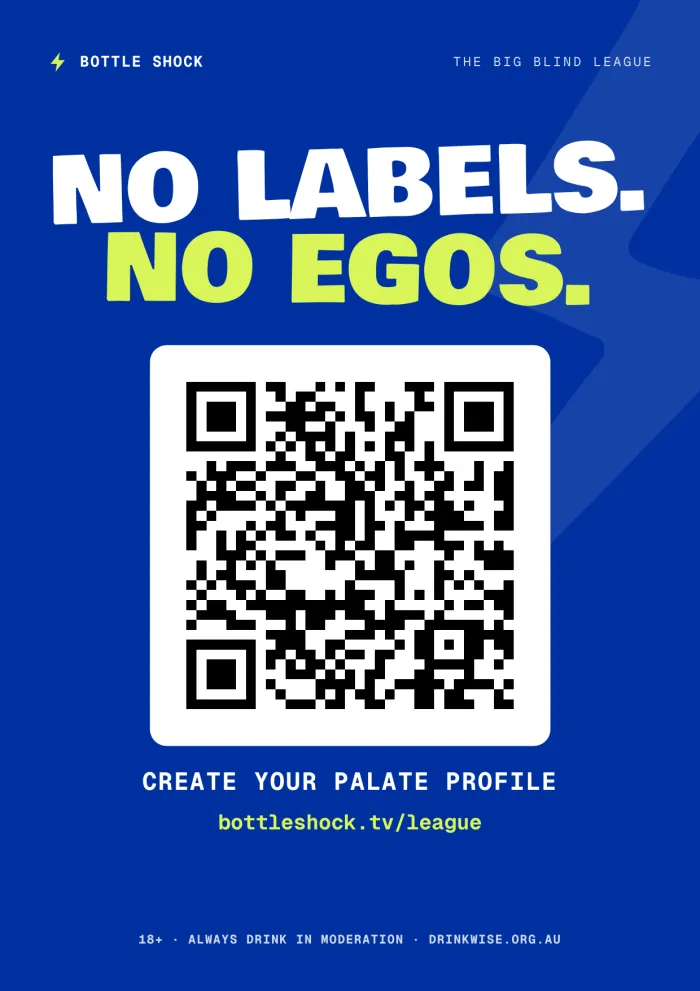No Labels, No Egos — Big Blind League cellar-door poster